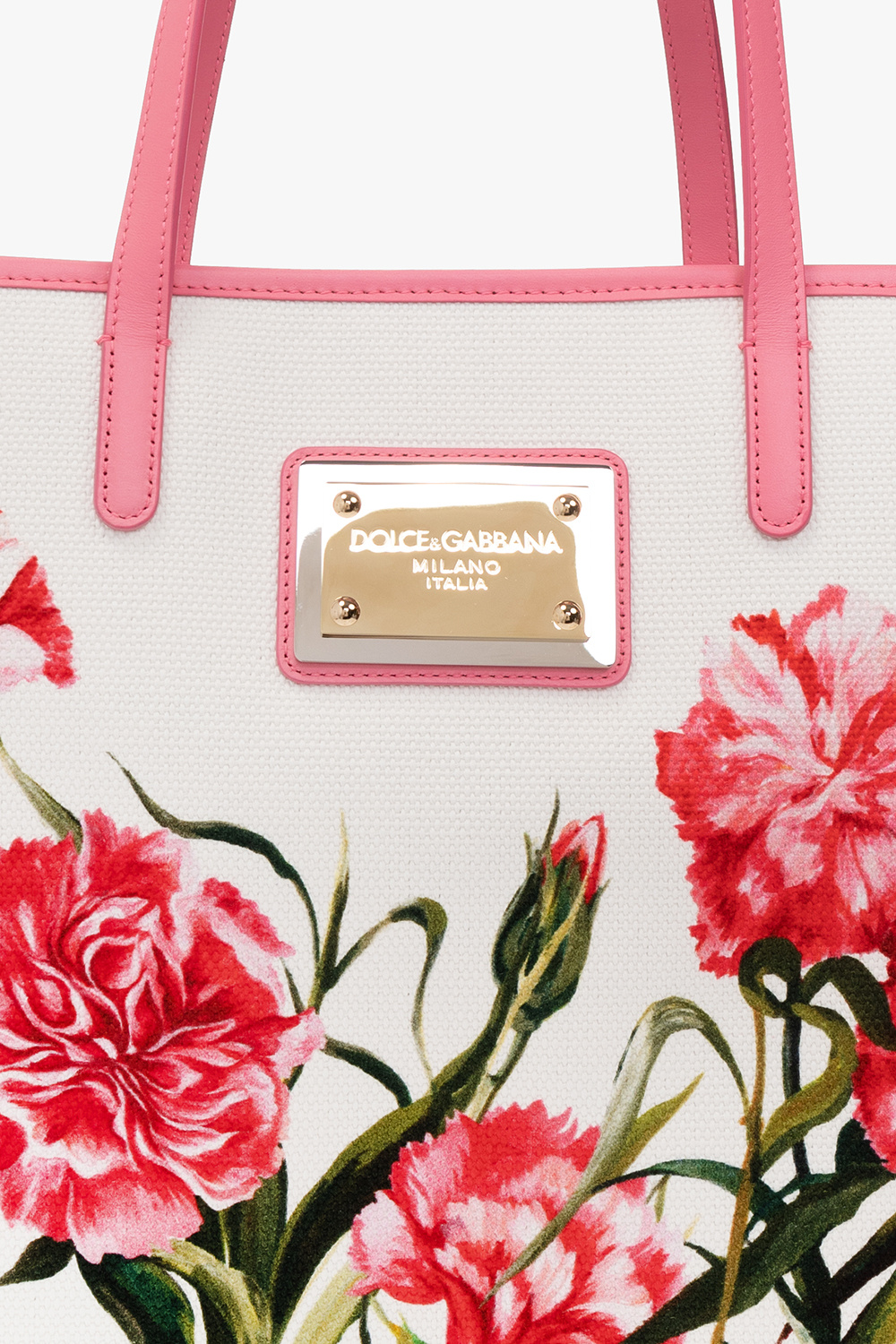 White Shopper bag with floral motif Dolce & Gabbana